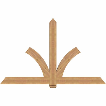 Ekena Millwork Redmond Smooth Timber Gable Bracket, Western Red Cedar, 84"W x 53"H x 5 1/2"D x 5 1/2"F, 15/12 Pitch GBW084X53X0606RED00SWR